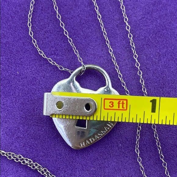 💛 Classic 925 Silver Heart Lock Pendant Necklace - Picture 7 of 7